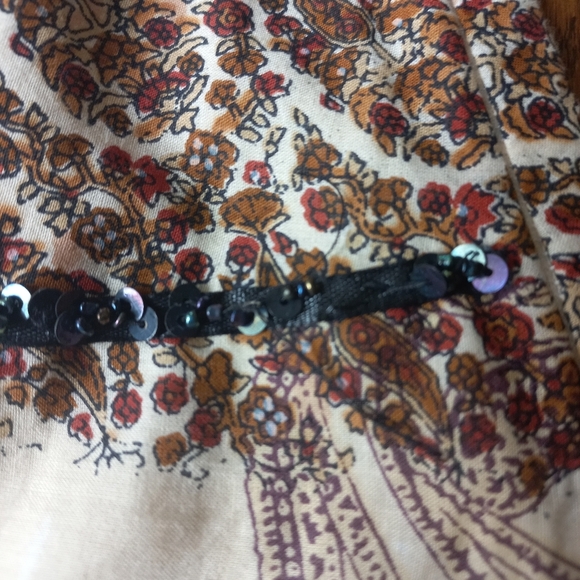 Sz 10🎈Vintage Indian Paisley Beaded Cotton Skirt - Picture 16 of 16